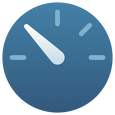 Blue speedometer icon showing needle pointing to low speed.