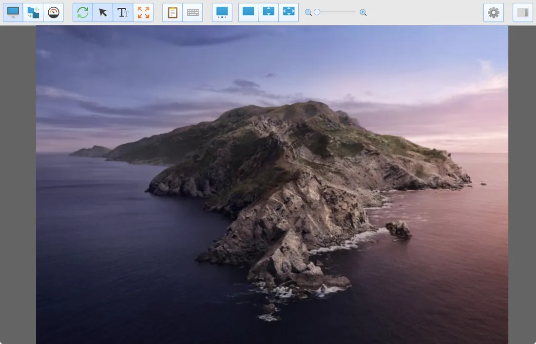 Rocky island with rugged cliffs surrounded by calm ocean water under a purple and pink evening sky.