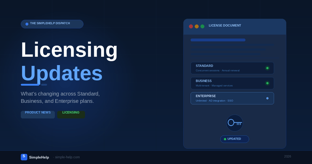 SimpleHelp Licensing Updates | SimpleHelp